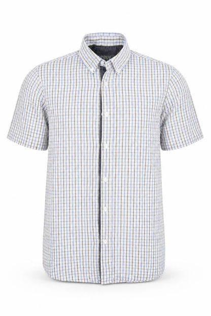 Mens UK Size S Easy Blue  Button-Up Short Sleeve Casual Shirt