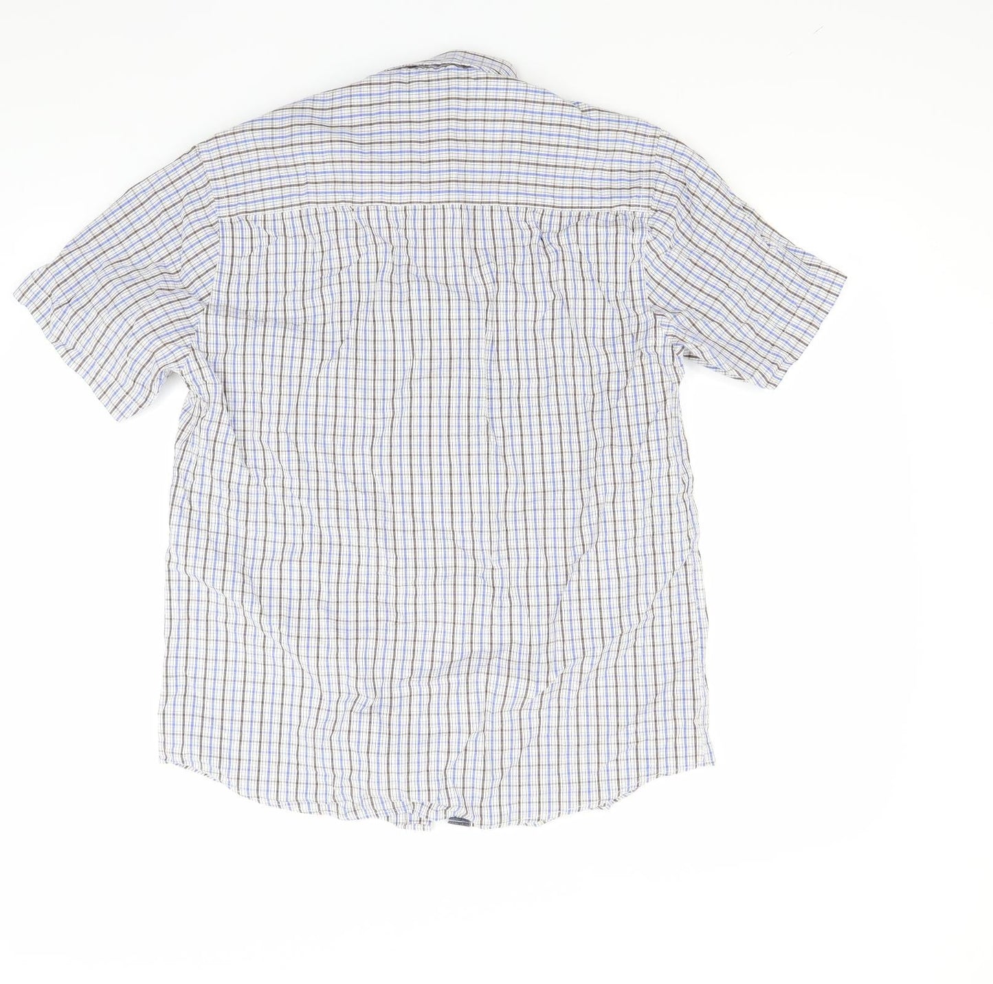 Mens UK Size S Easy Blue  Button-Up Short Sleeve Casual Shirt