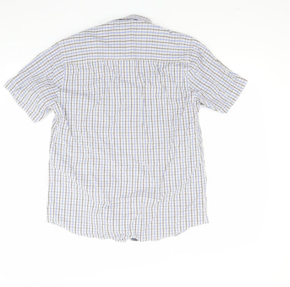 Mens UK Size S Easy Blue  Button-Up Short Sleeve Casual Shirt