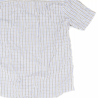 Mens UK Size S Easy Blue  Button-Up Short Sleeve Casual Shirt