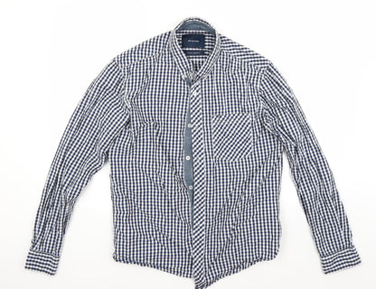 Mens UK Size M Diverse Blue  Button-Up Long Sleeve Casual Shirt