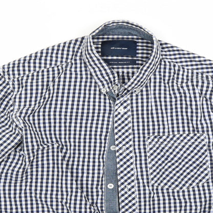 Mens UK Size M Diverse Blue  Button-Up Long Sleeve Casual Shirt