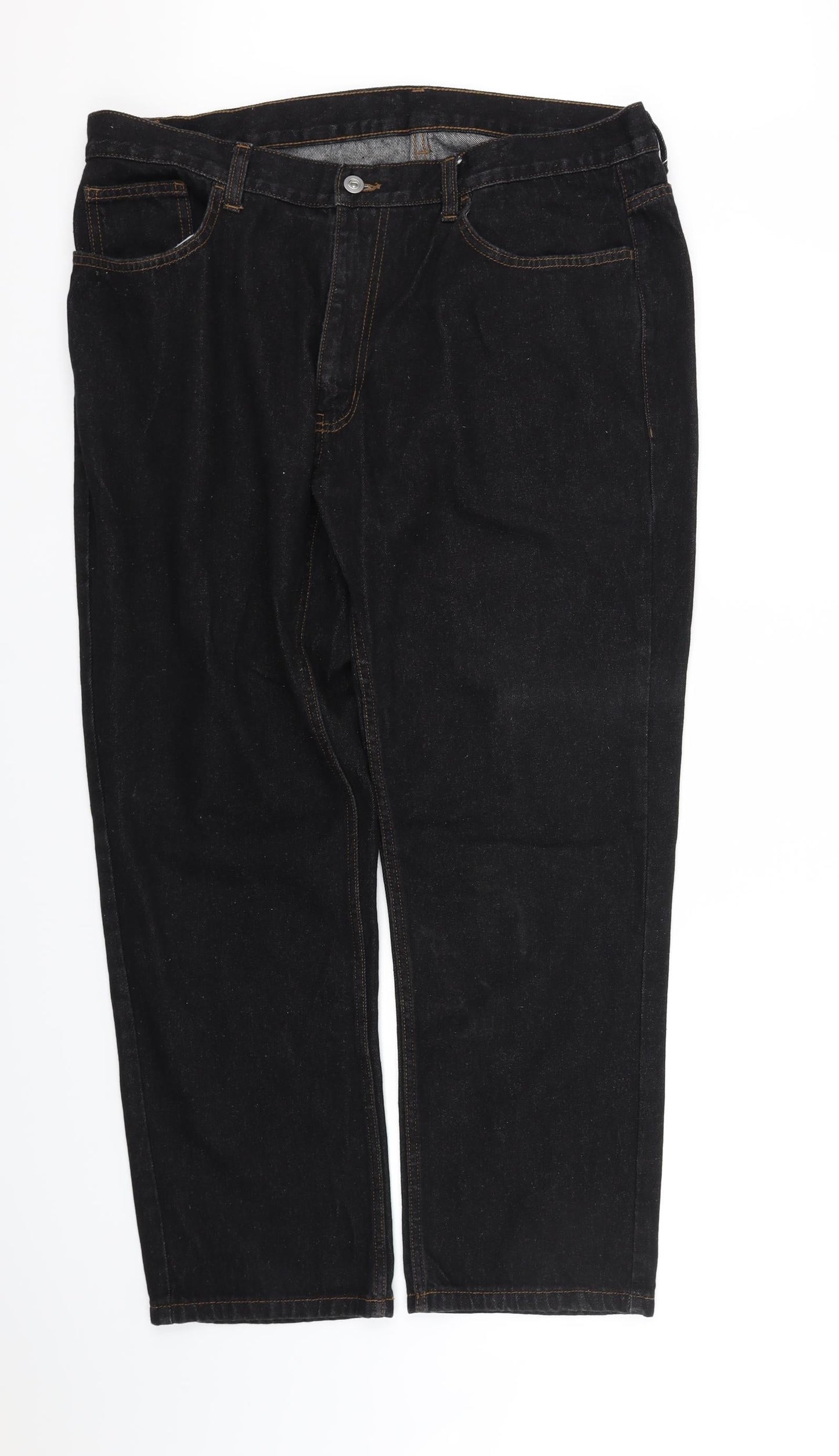 Womens UK Size XL pre worn Regular Fit Straight Black Jeans