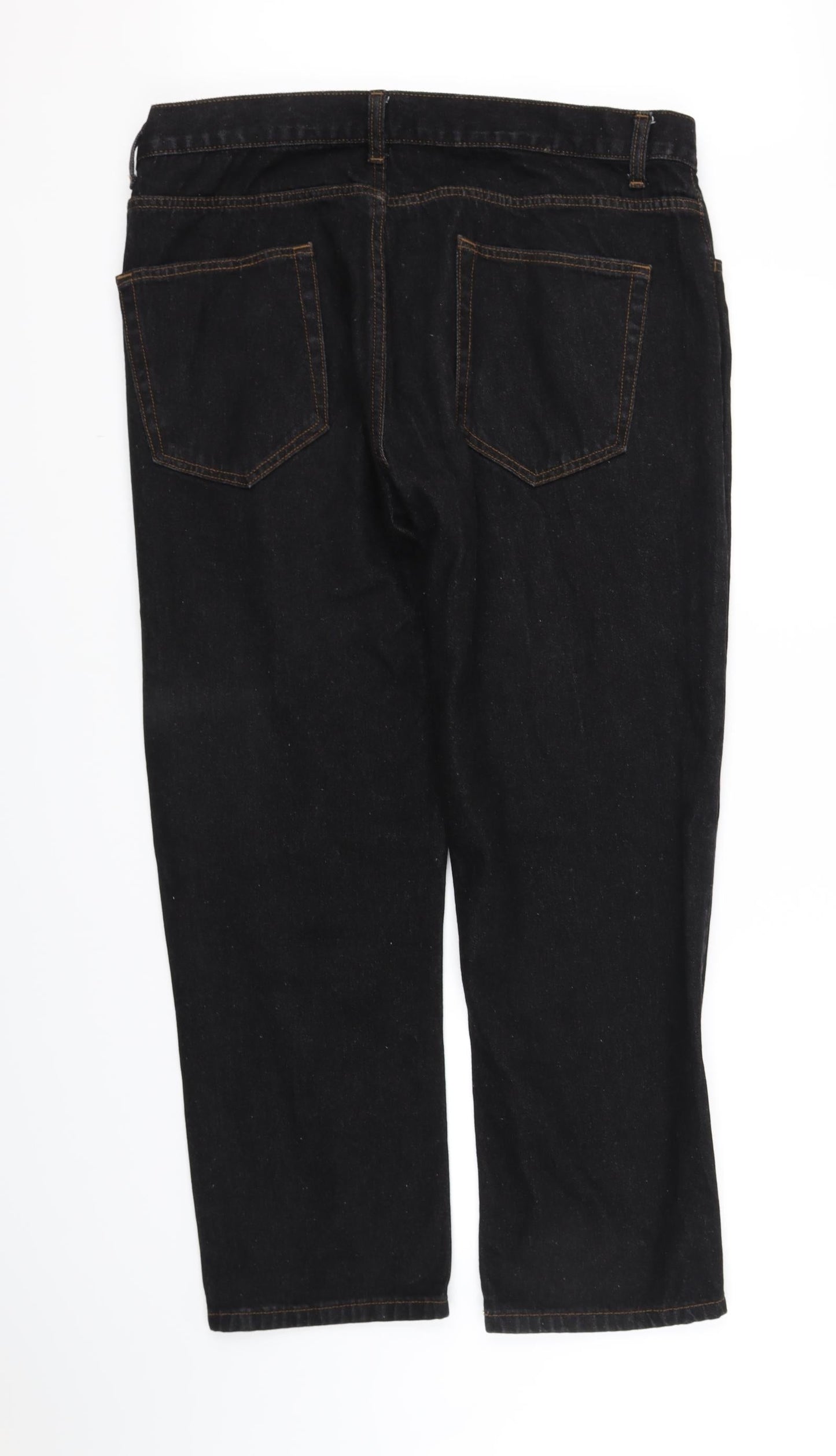 Womens UK Size XL pre worn Regular Fit Straight Black Jeans