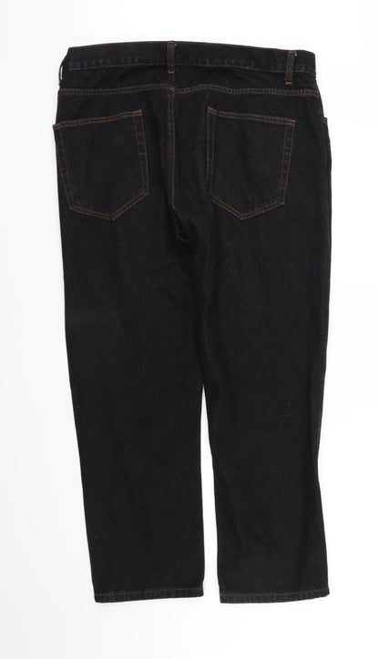 Womens UK Size XL pre worn Regular Fit Straight Black Jeans