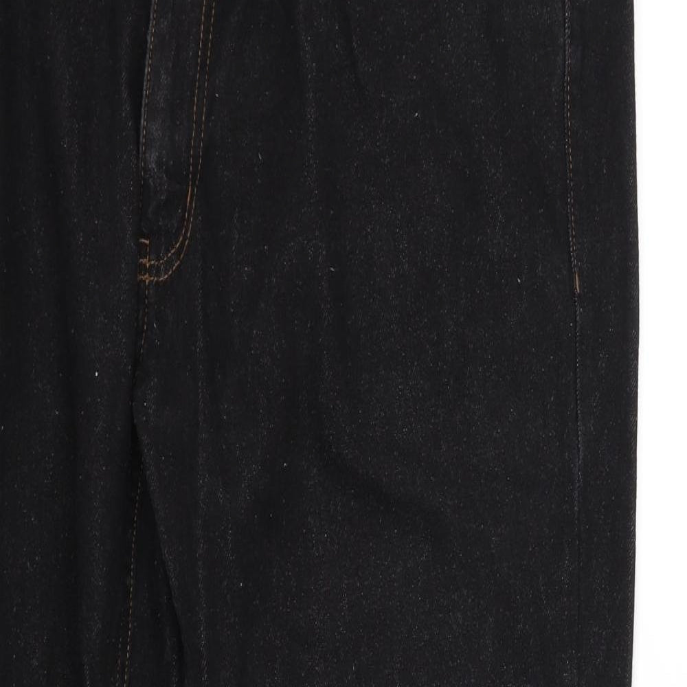 Womens UK Size XL pre worn Regular Fit Straight Black Jeans