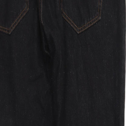 Womens UK Size XL pre worn Regular Fit Straight Black Jeans
