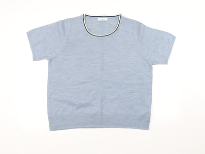 Womens UK Size 16 Classic Blue Basic Blouse