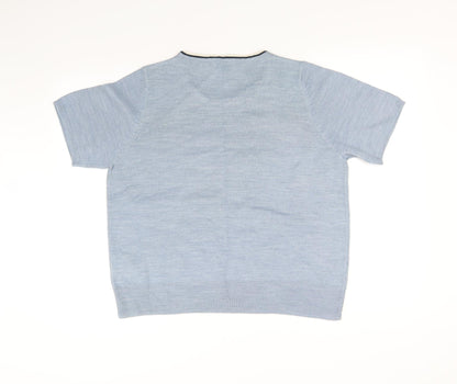 Womens UK Size 16 Classic Blue Basic Blouse