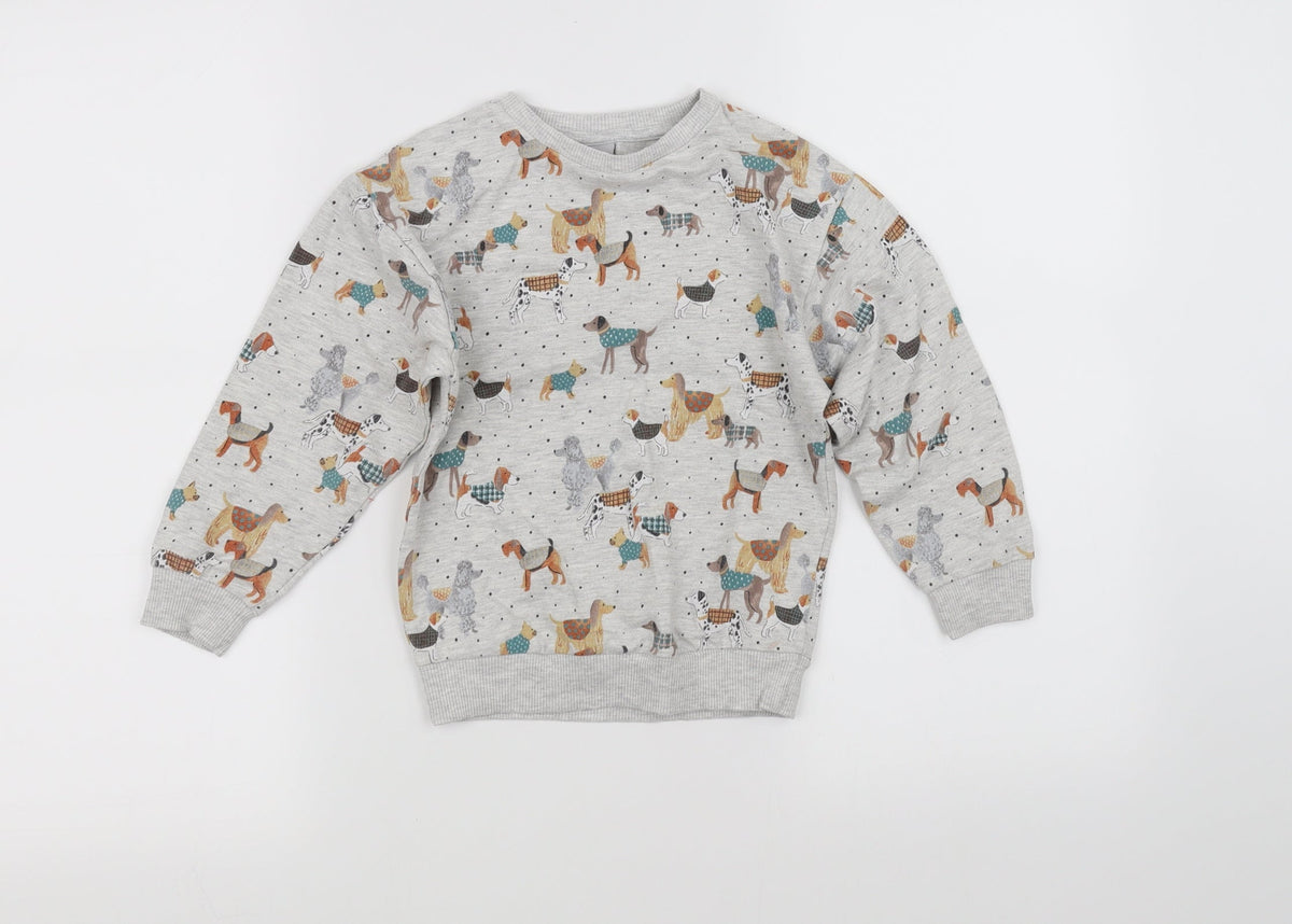 Tu Girls Grey   Pullover Jumper Size 6 Years