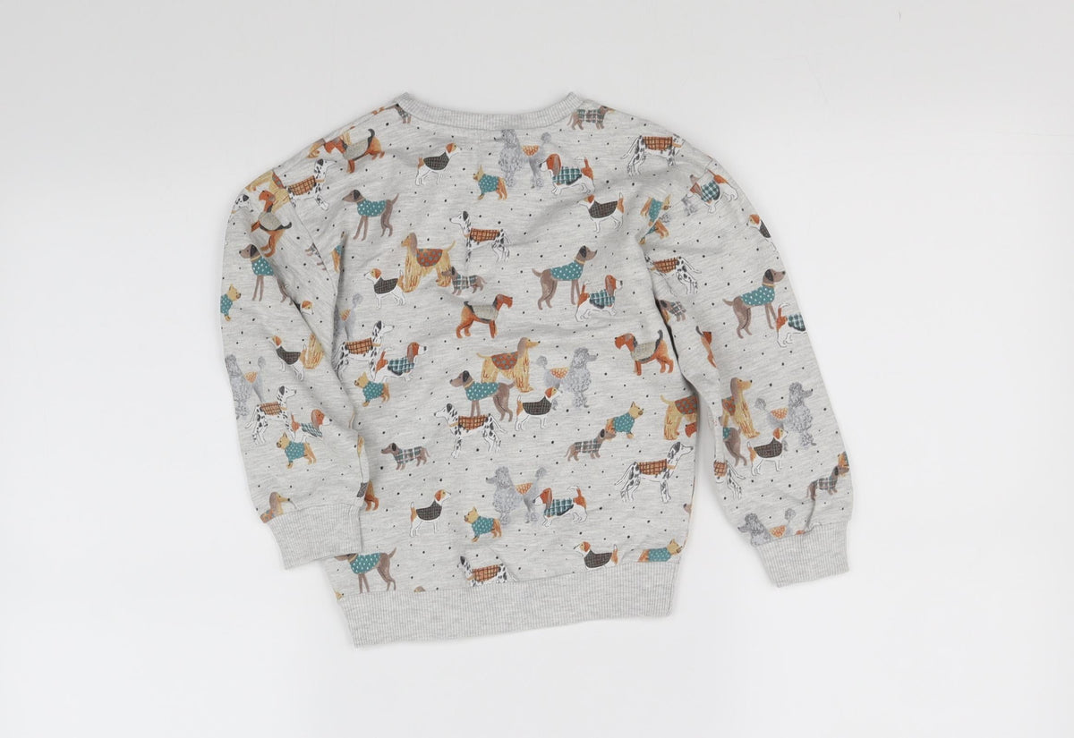 Tu Girls Grey   Pullover Jumper Size 6 Years