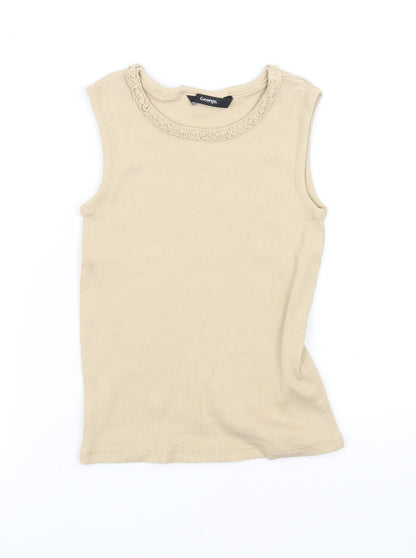 George Girls Beige   Basic Tank Size 6-7 Years