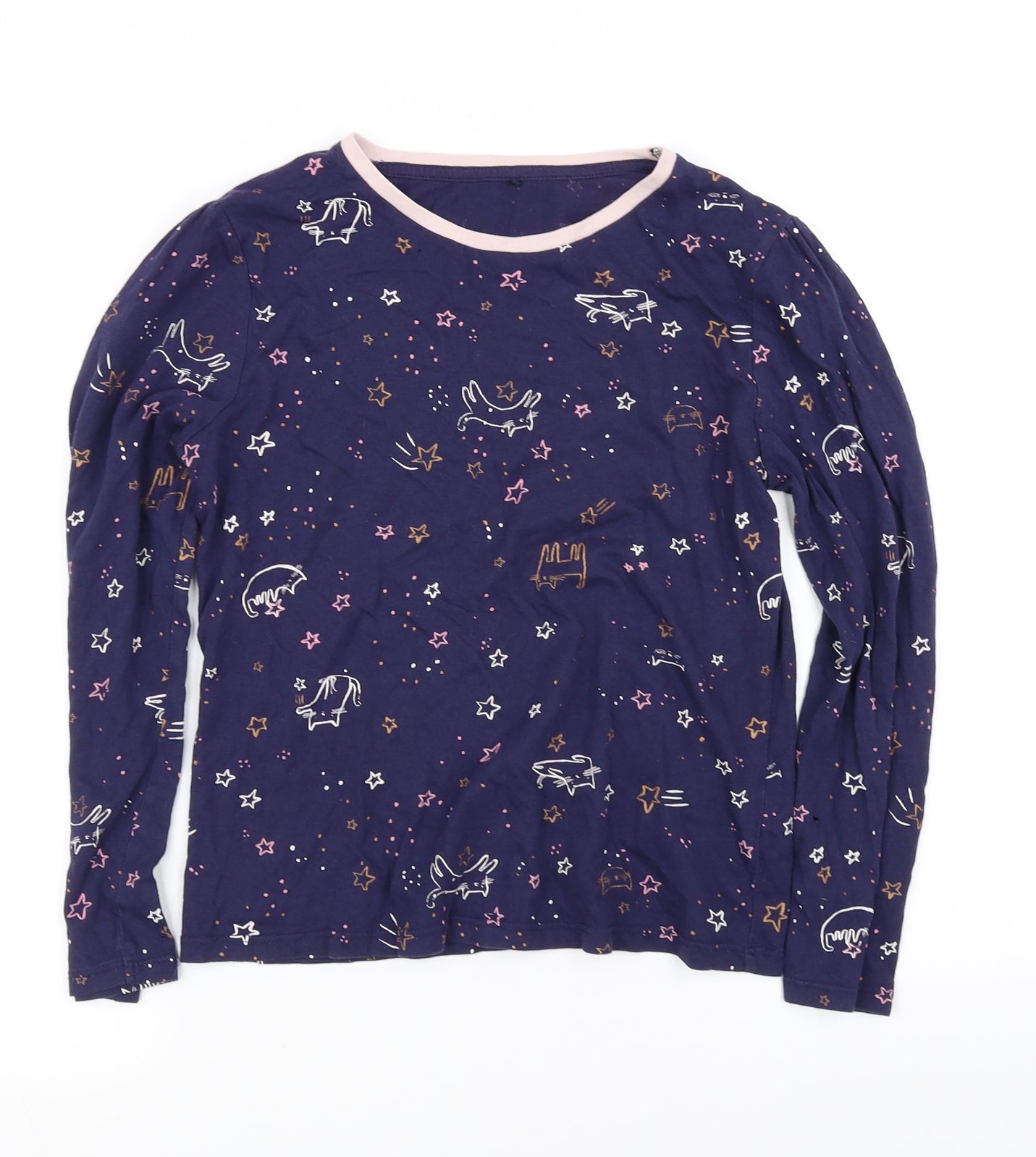 pre worn Girls Blue   Basic T-Shirt Size 10-11 Years