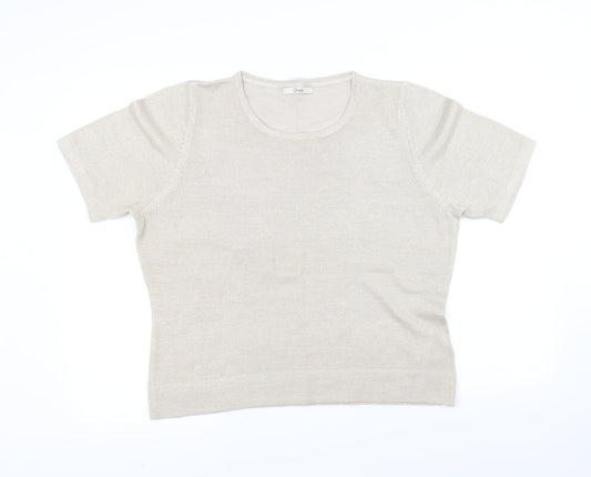 Classic Womens Beige   Basic T-Shirt Size 16