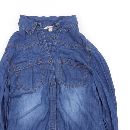 miss e vie  Womens Blue   Basic Button-Up Size 10