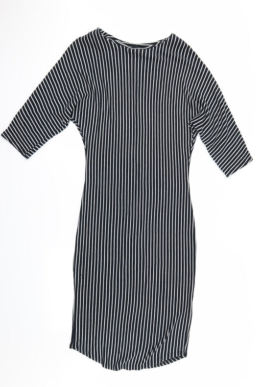 ASOS Womens Blue Striped  T-Shirt Dress  Size 6