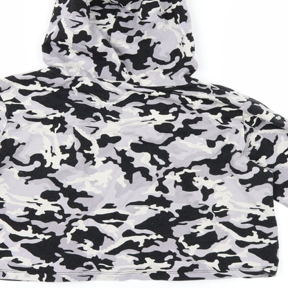 Select Womens Grey Camouflage  Pullover Hoodie Size 10  - cropped hoodie