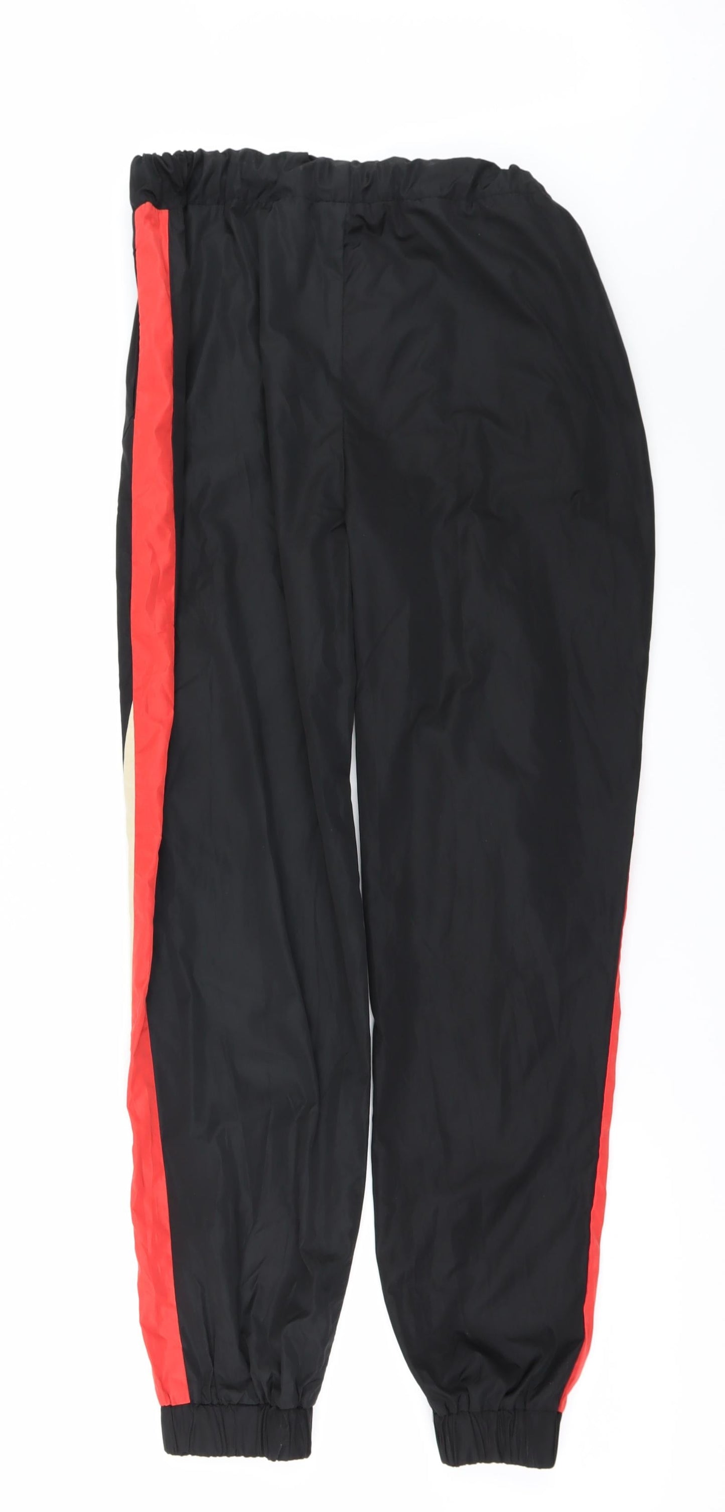 Womens UK Size 10 PRETTYLITTLETHING Regular Fit Windbreaker Black Trousers