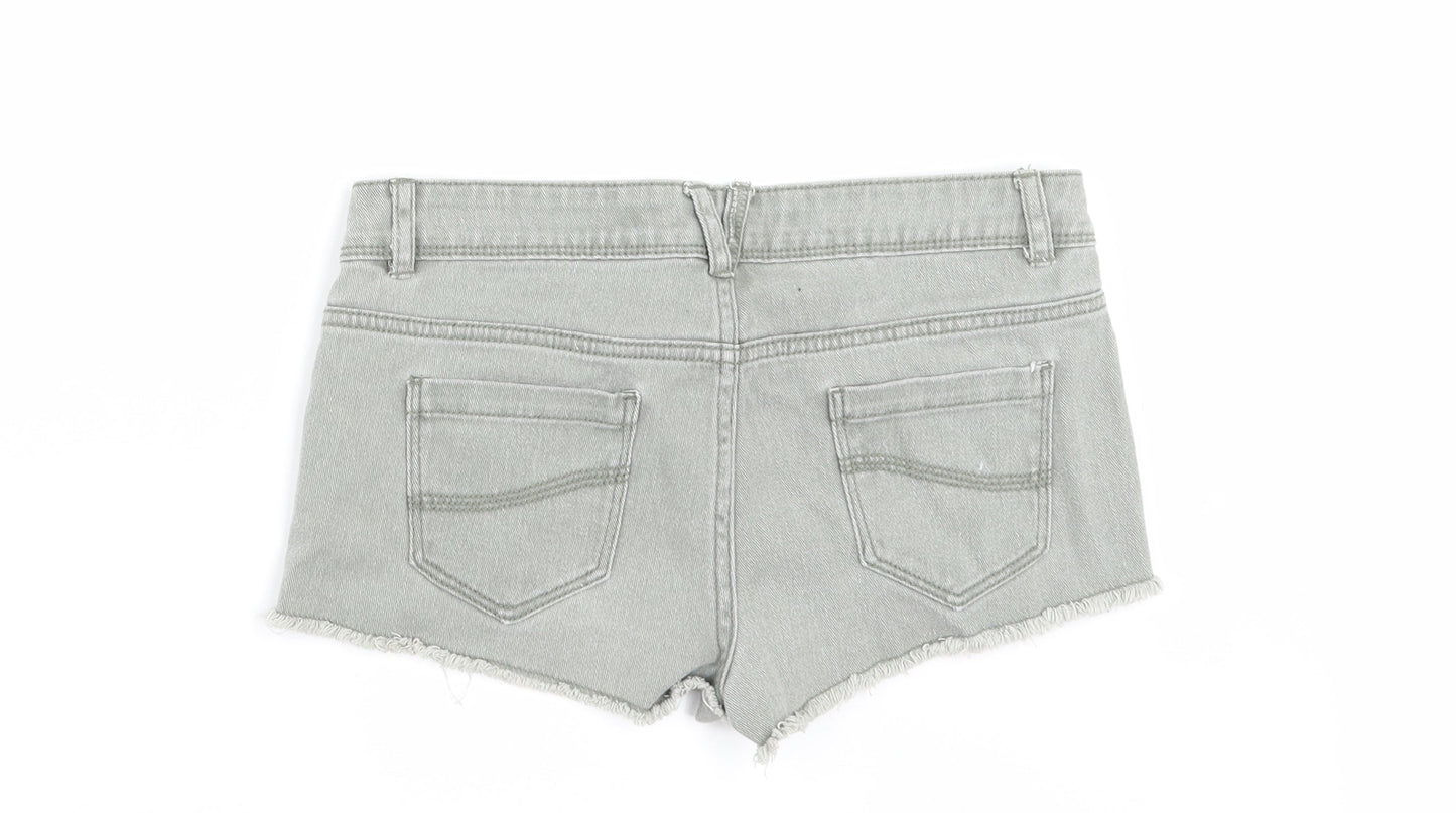 Denim & Co. Womens Green  Denim Cut-Off Shorts Size 6