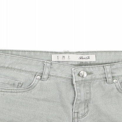 Denim & Co. Womens Green  Denim Cut-Off Shorts Size 6