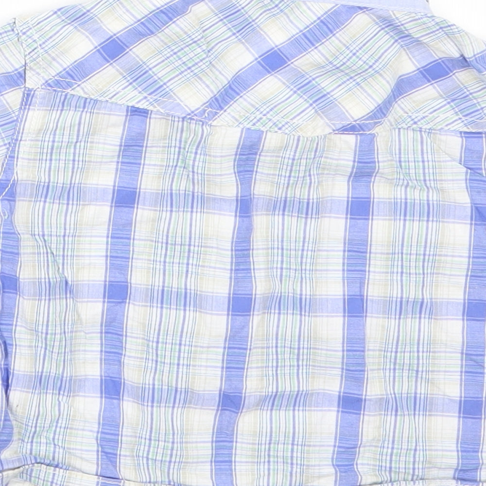 Cherokee Baby Blue Check  Basic Button-Up Size 12-18 Months