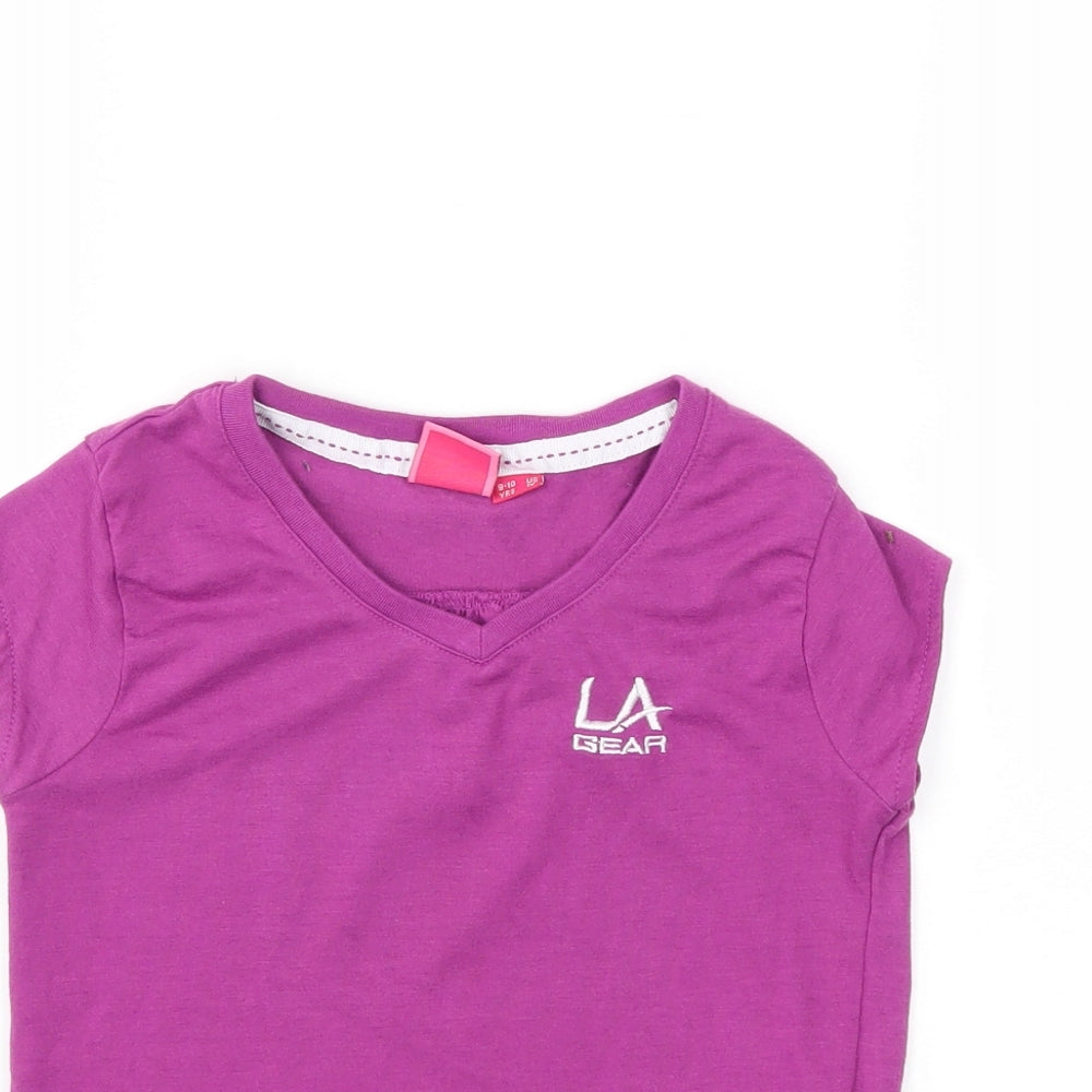 LA Gear Girls Purple   Basic T-Shirt Size 9-10 Years