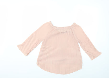 Womens UK Size M Preworn Pink Basic Blouse