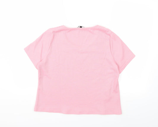 Womens UK Size 14 Preworn Pink Basic T-Shirt