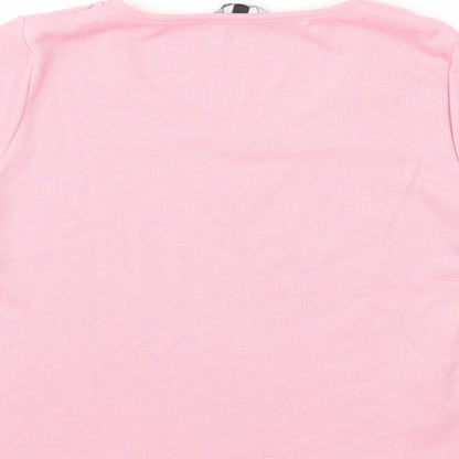Womens UK Size 14 Preworn Pink Basic T-Shirt