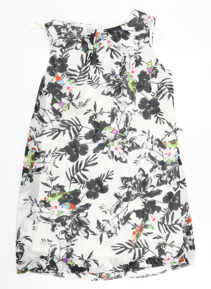 Primark Womens White Floral  Basic T-Shirt Size 10