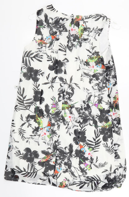 Primark Womens White Floral  Basic T-Shirt Size 10
