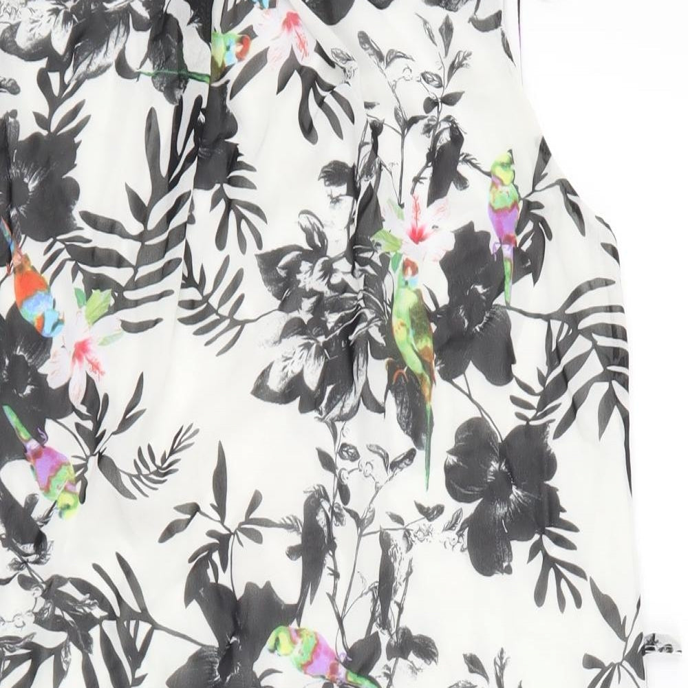 Primark Womens White Floral  Basic T-Shirt Size 10