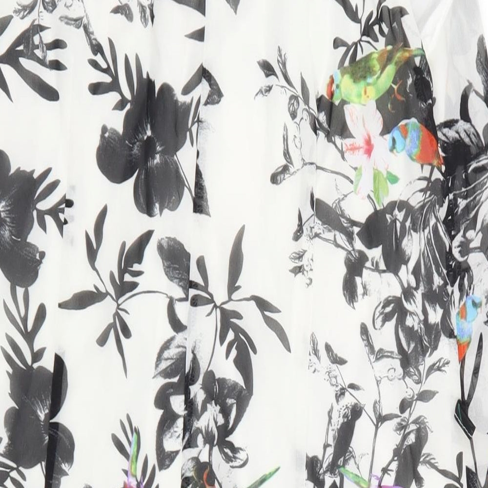 Primark Womens White Floral  Basic T-Shirt Size 10