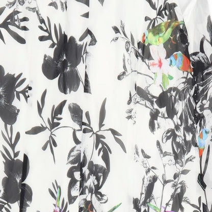 Primark Womens White Floral  Basic T-Shirt Size 10