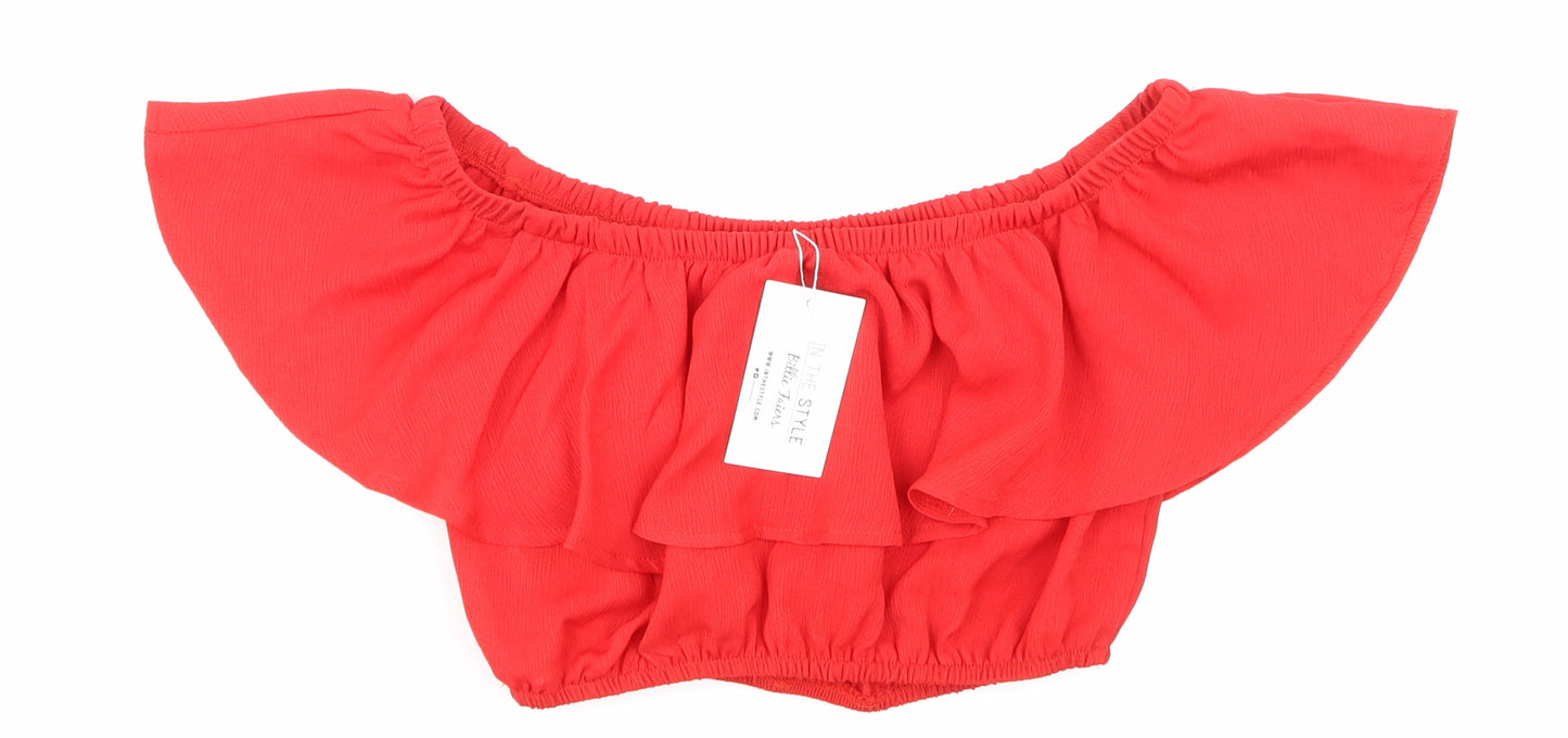 Womens UK Size 6 In the Style Red Basic Tank