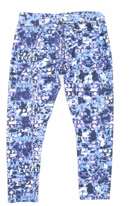 Womens UK Size 8 Athletic Clothing Regular Fit Sweatpants Blue Leggings
