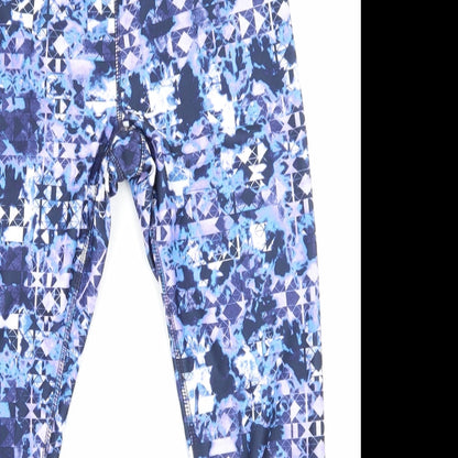 Womens UK Size 8 Athletic Clothing Regular Fit Sweatpants Blue Leggings