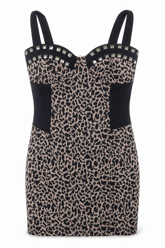 Crafted Womens Blue Animal Print  Mini  Size 10  - built in bra