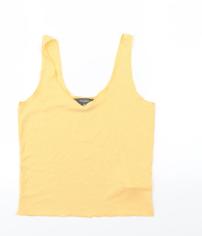Primark Womens Yellow  Jersey Cropped Tank Size XS