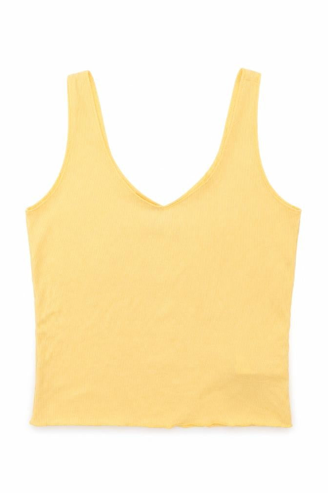 Womens UK Size XS Primark Yellow Cropped Tank