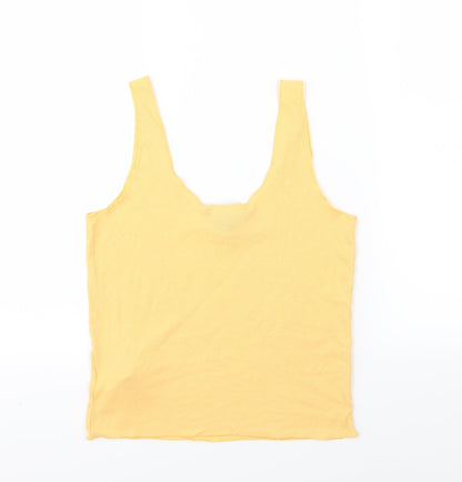 Primark Womens Yellow  Jersey Cropped Tank Size XS