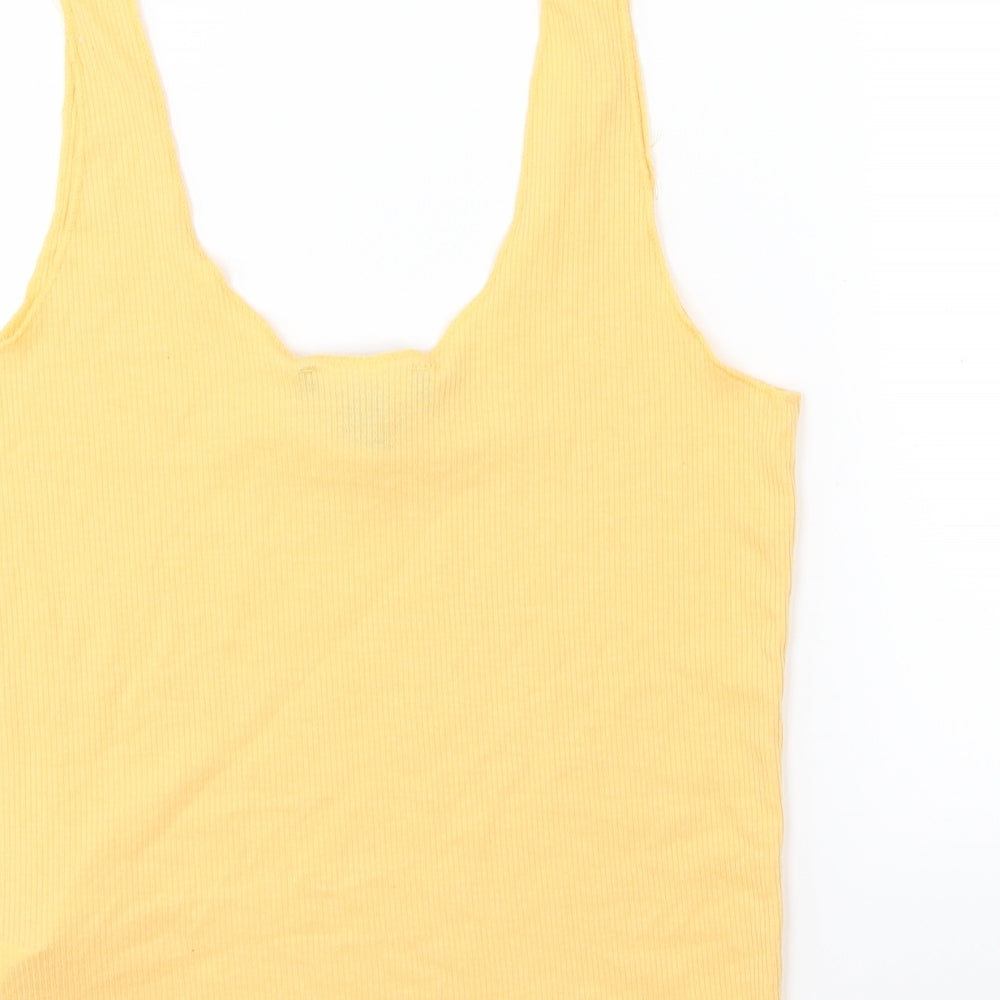 Primark Womens Yellow  Jersey Cropped Tank Size XS