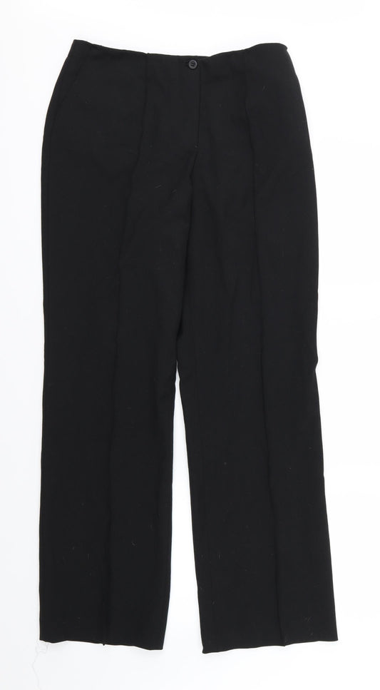 Per Una Womens Black  Rayon Trousers  Size 12 L30 in