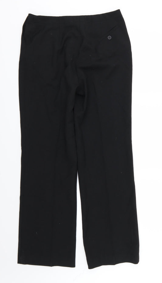 Per Una Womens Black  Rayon Trousers  Size 12 L30 in