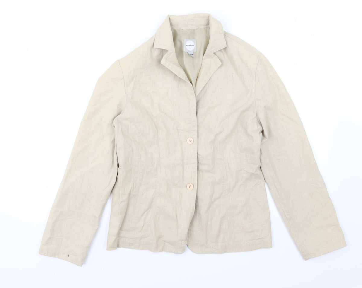 Another Woman Womens Beige   Jacket Blazer Size 12