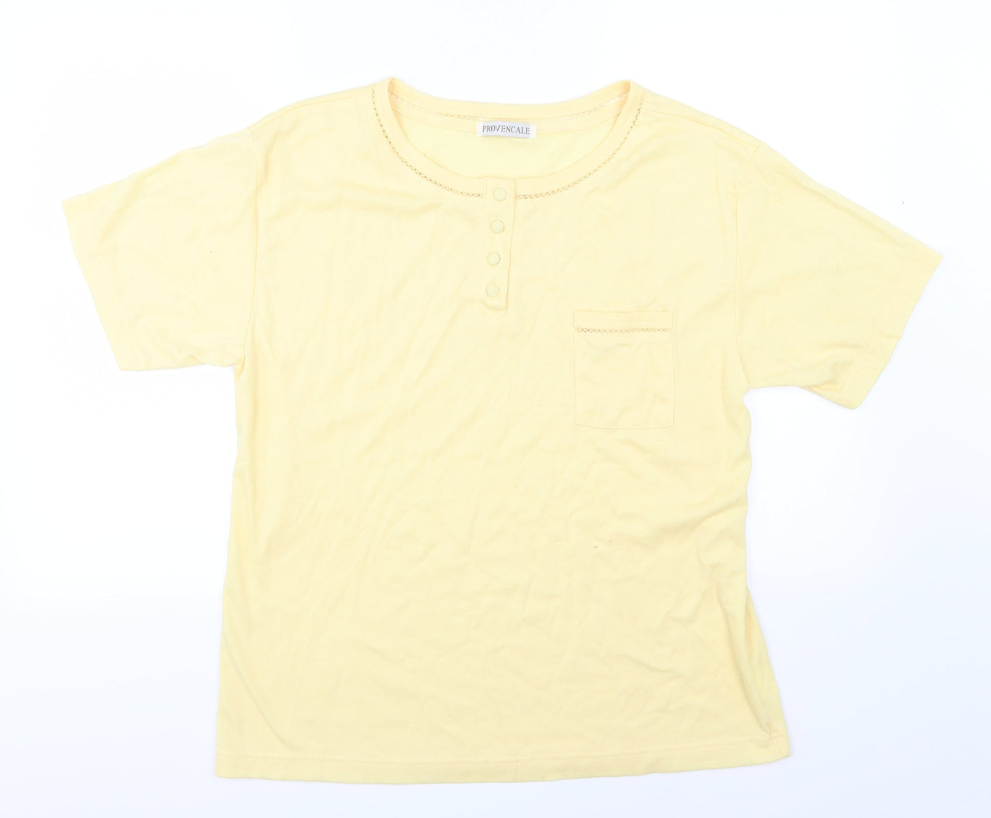 Provencale Womens Yellow  Jersey Basic T-Shirt Size M