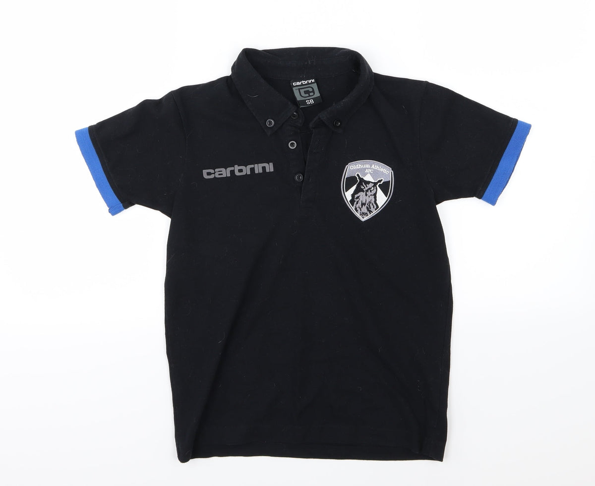 Carbini Boys Black  Jersey Basic Polo Size S  - Oldham Athletic