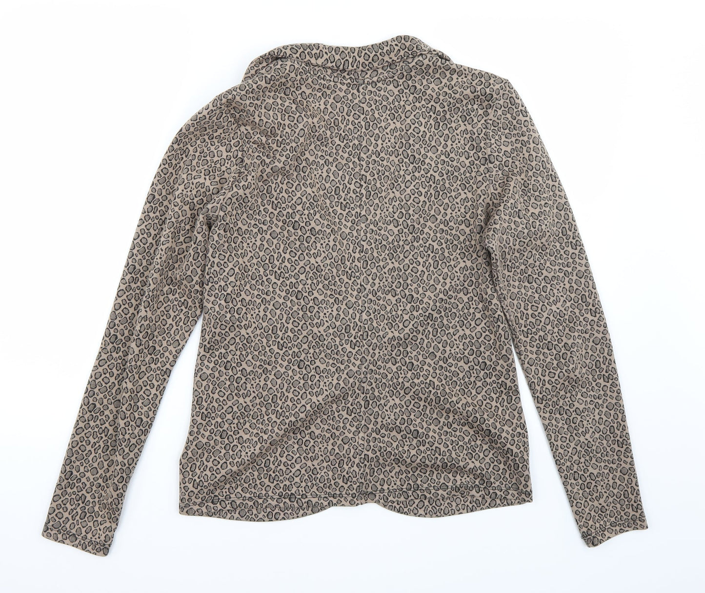 George Womens Brown Animal Print  Jacket Blazer Size 12