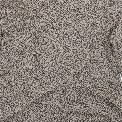 George Womens Brown Animal Print  Jacket Blazer Size 12