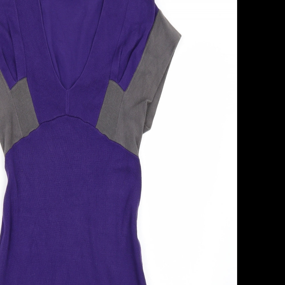 Topshop Womens Purple  Rayon A-Line  Size 8
